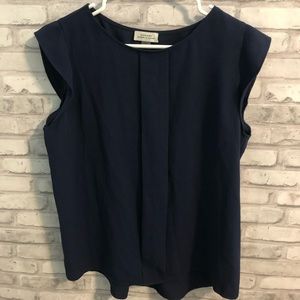 Tahari (Macy’s Brand) Navy Blue Blouse